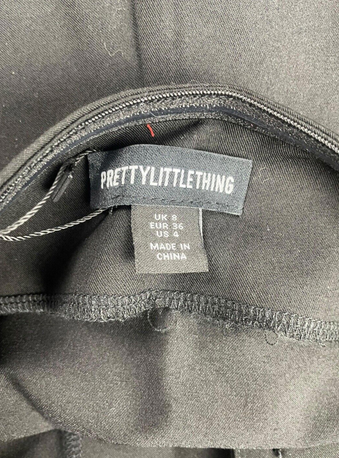 Pretty Little Thing Black Tailored Button Skort Bandeau Playsuit UK Size 8