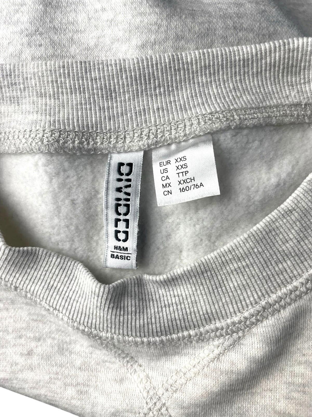 Divided Light Grey Oversized Sweater Crew Neck Fleece Lined Women’s UK Size XXS