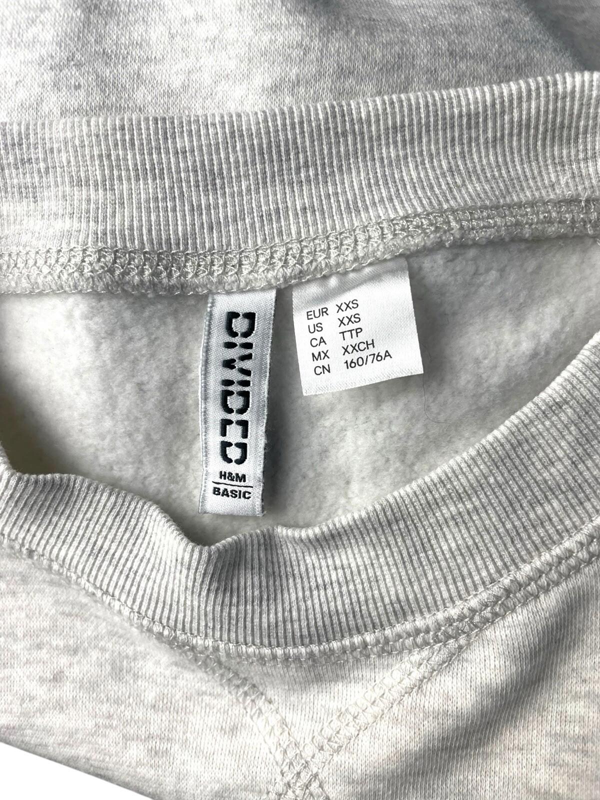 Divided Light Grey Oversized Sweater Crew Neck Fleece Lined Women’s UK Size XXS