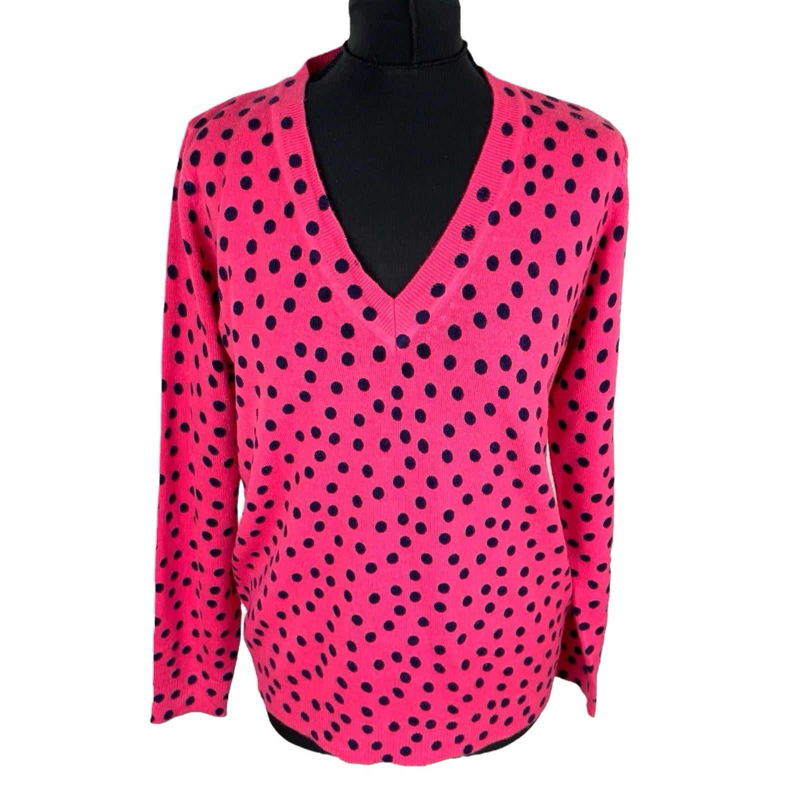 M&S Collection Pink Jumper Polka Dot Soft Touch Women’s UK Size M
