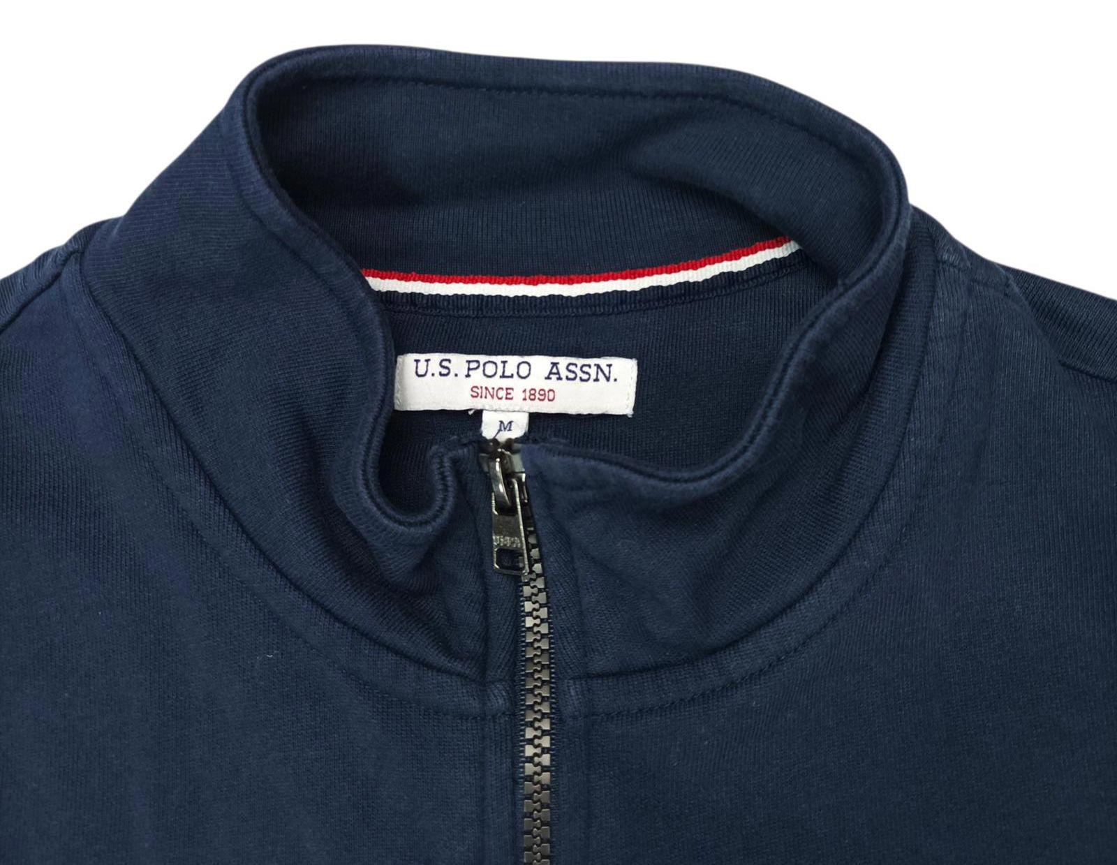 U.S. Polo Assn Sweatshirt Men's UK Size M Blue Jersey Jumper Cotton Pockets Zip