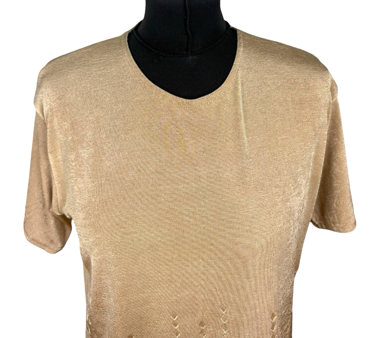 EyeCasuals Woven T-Shirt Blouse Top Women’s UK Size M / L Shirt Sleeve Sequin