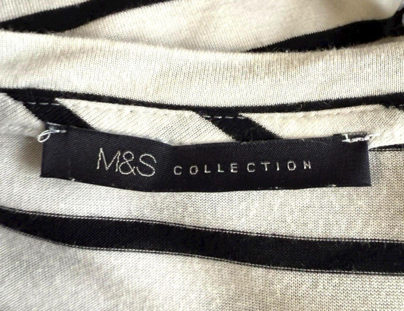 Marks & Spencer White Stripe T-Shirt Top Nautical Women’s UK Size 16