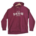 San Diego Zip Hoodie Men's UK Size XXL Red Jersey Hooded Jacket Pockets Sports