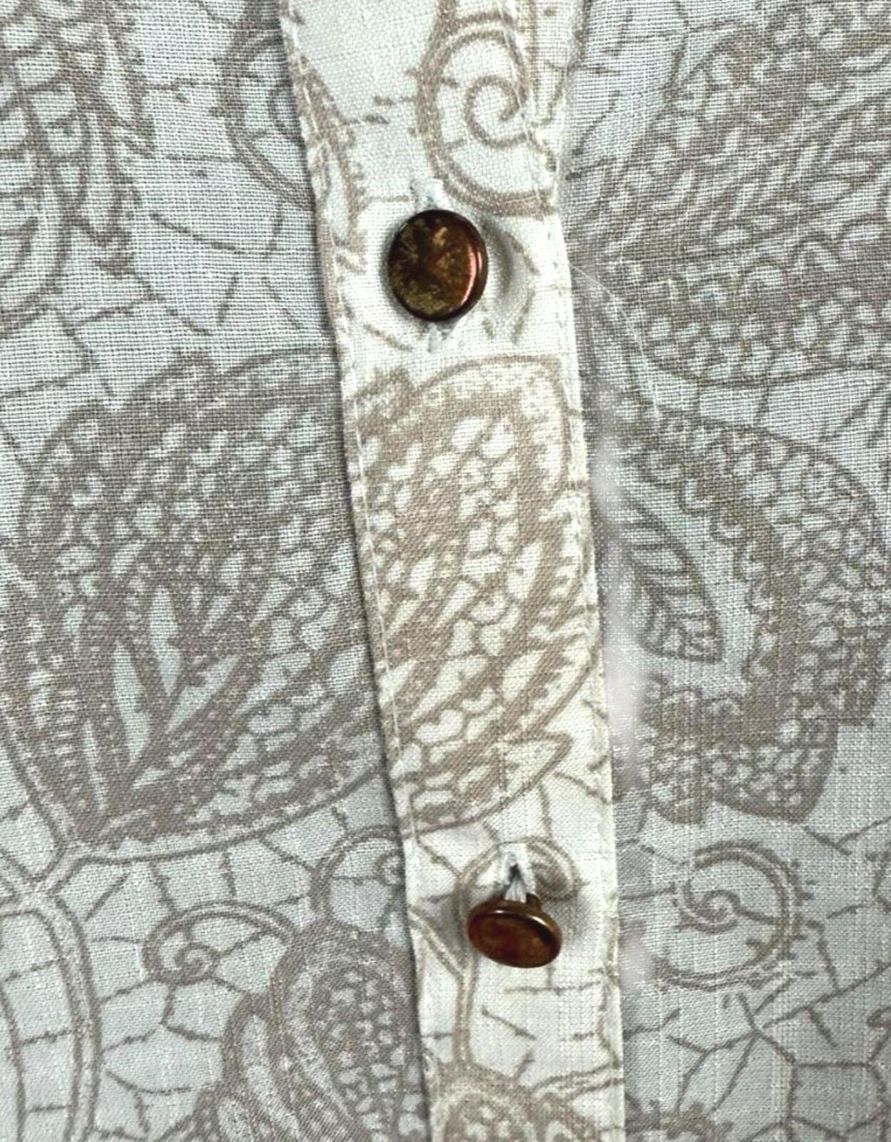 Marks & Spencer Shirt Blouse Women’s UK Size 12 Beige Floral Collared 3/4 Sleeve