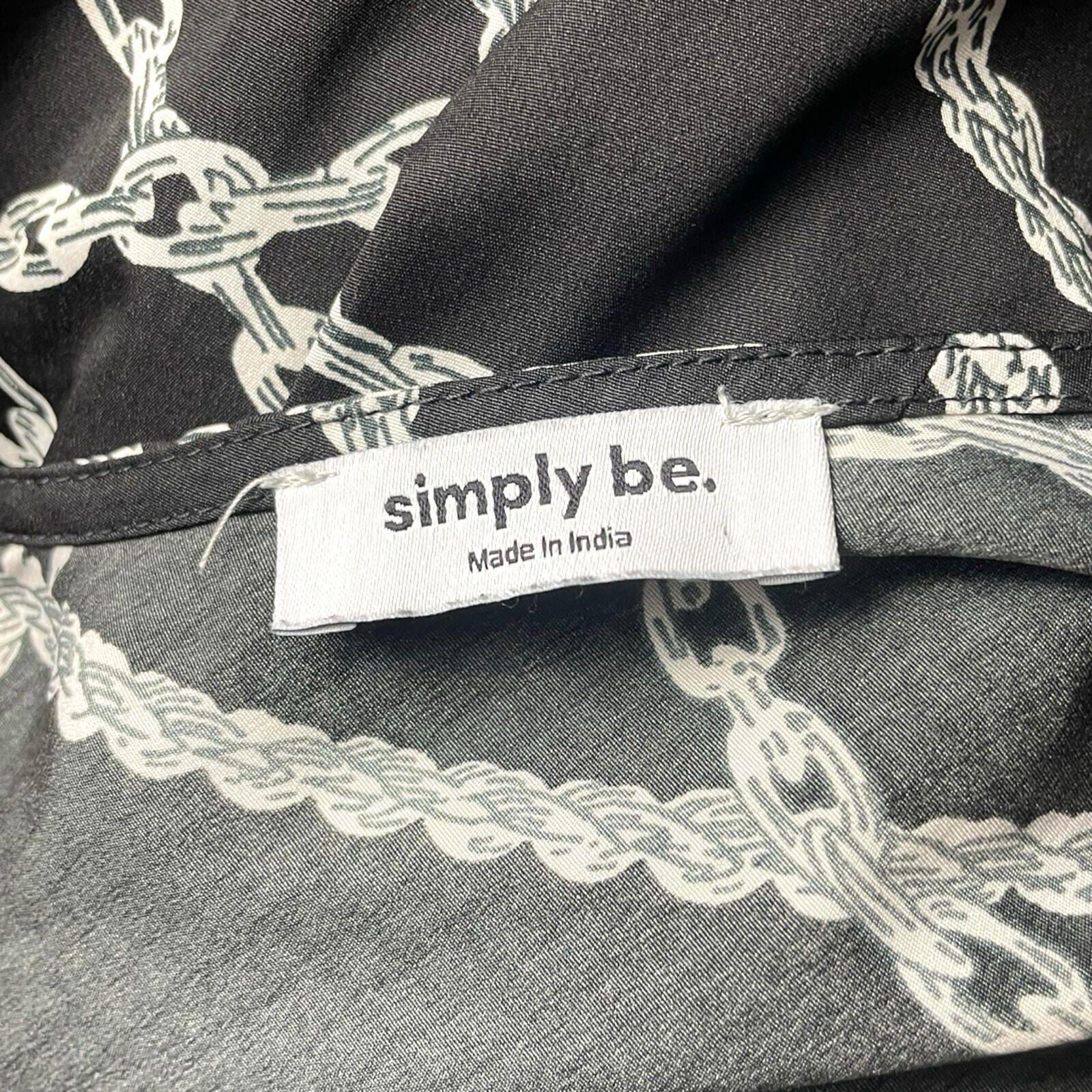 Simply Be Sleeveless Midi Dress Women’s UK Size 20 Lightweight Chain Print Black