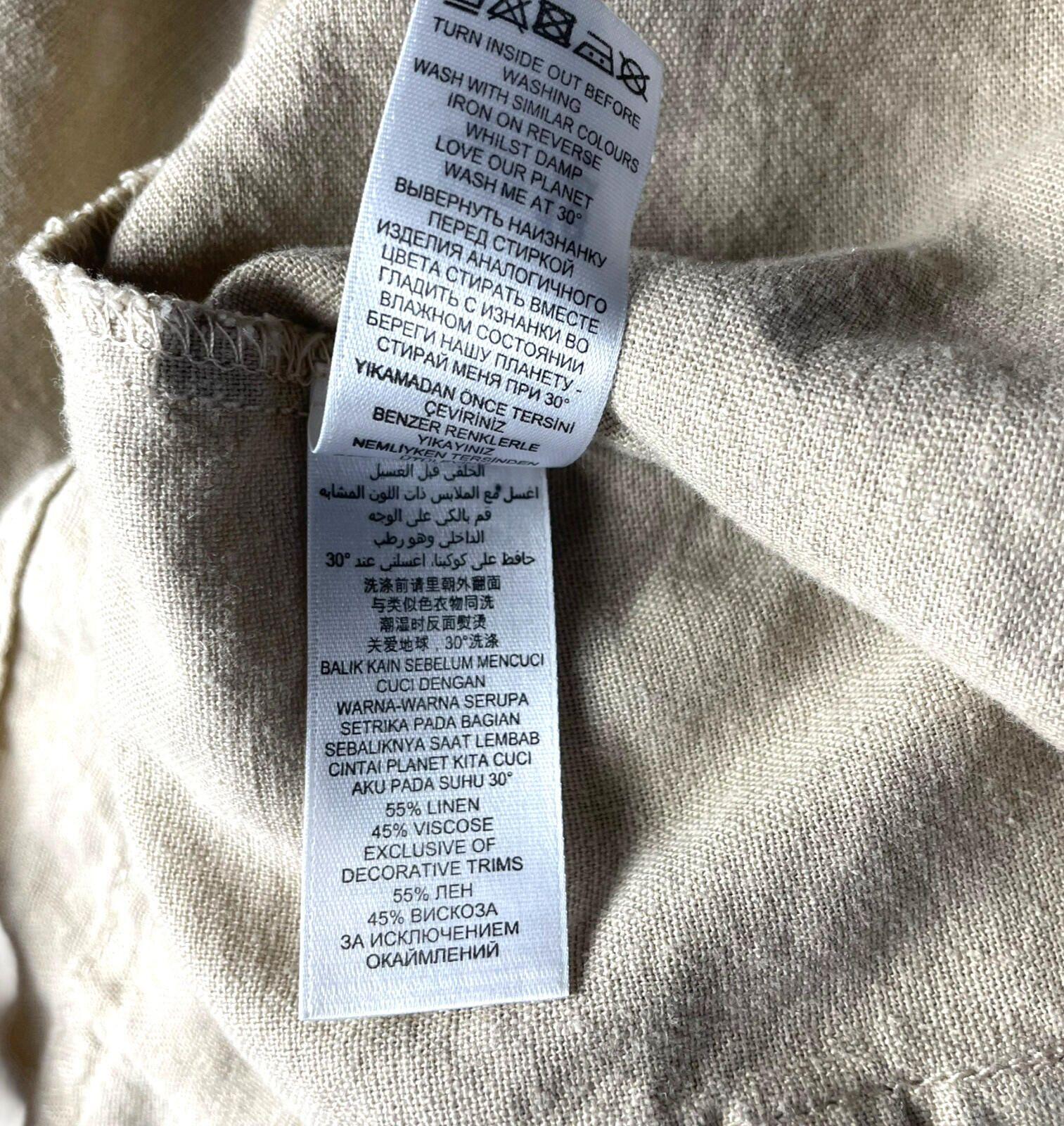 Debenhams Linen Jacket Women’s UK Size 18 Collared Pockets Beige Lightweight