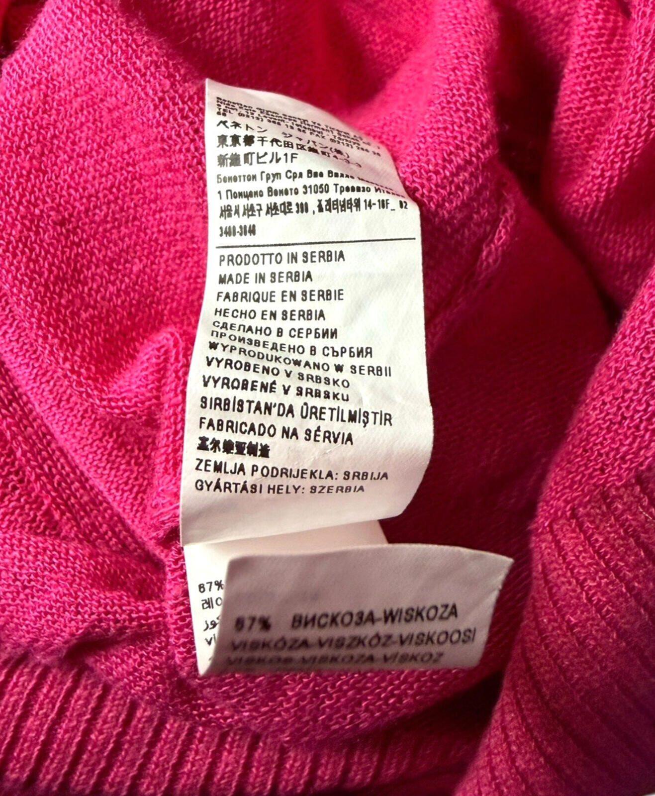 United Colours of Benetton Cardigan Women’s UK One size Lightweight Bright Pink