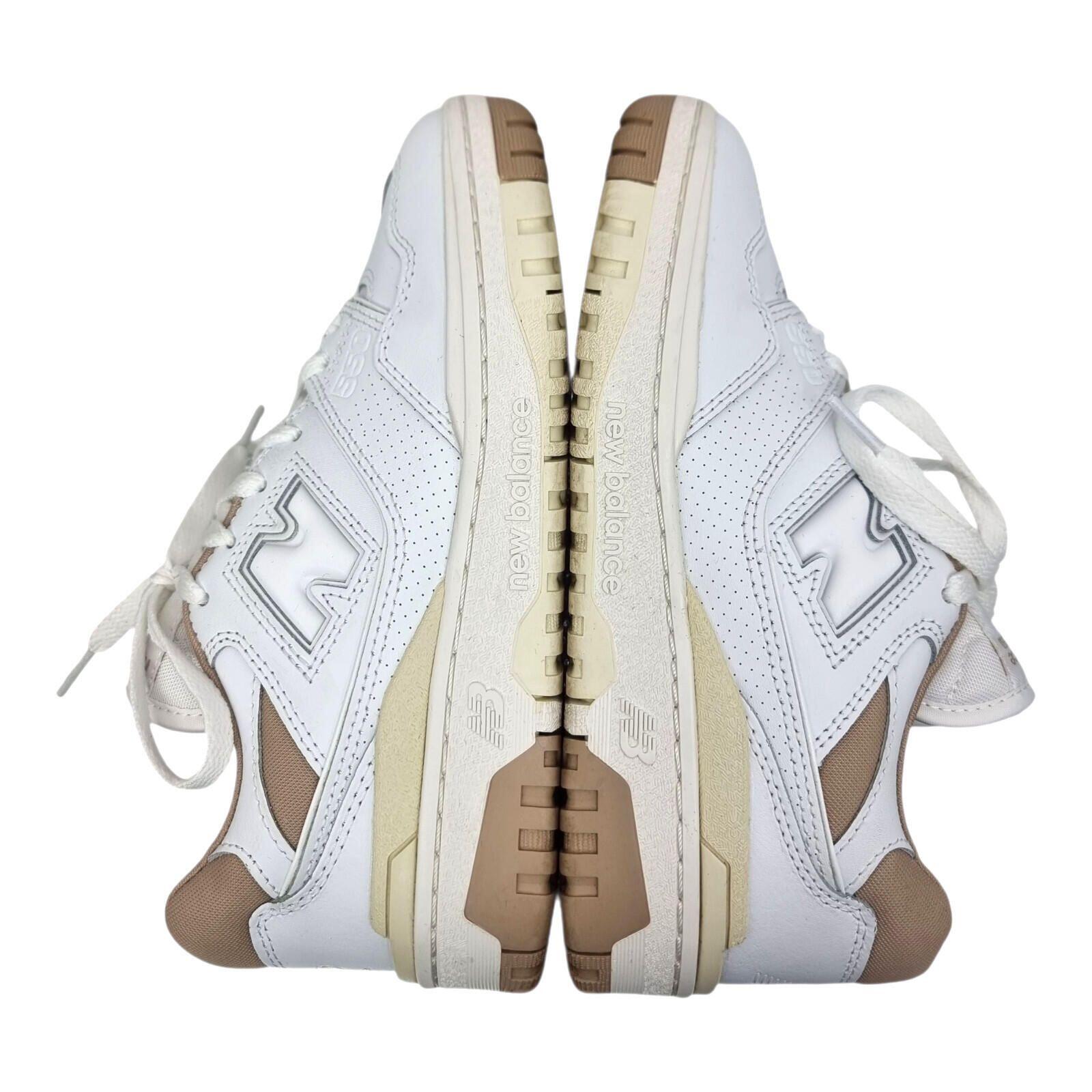 New Balance 550 Trainers Women's UK Size 4 White Tan Synthetic Leather