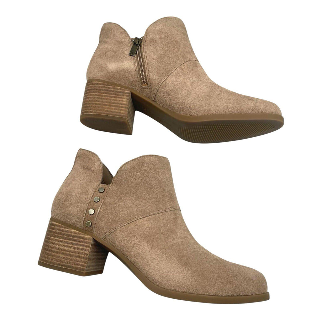 UGG Ankle Boots Block Heel Women’s UK Size 8 Pink Beigep Suede KOOLABURRA