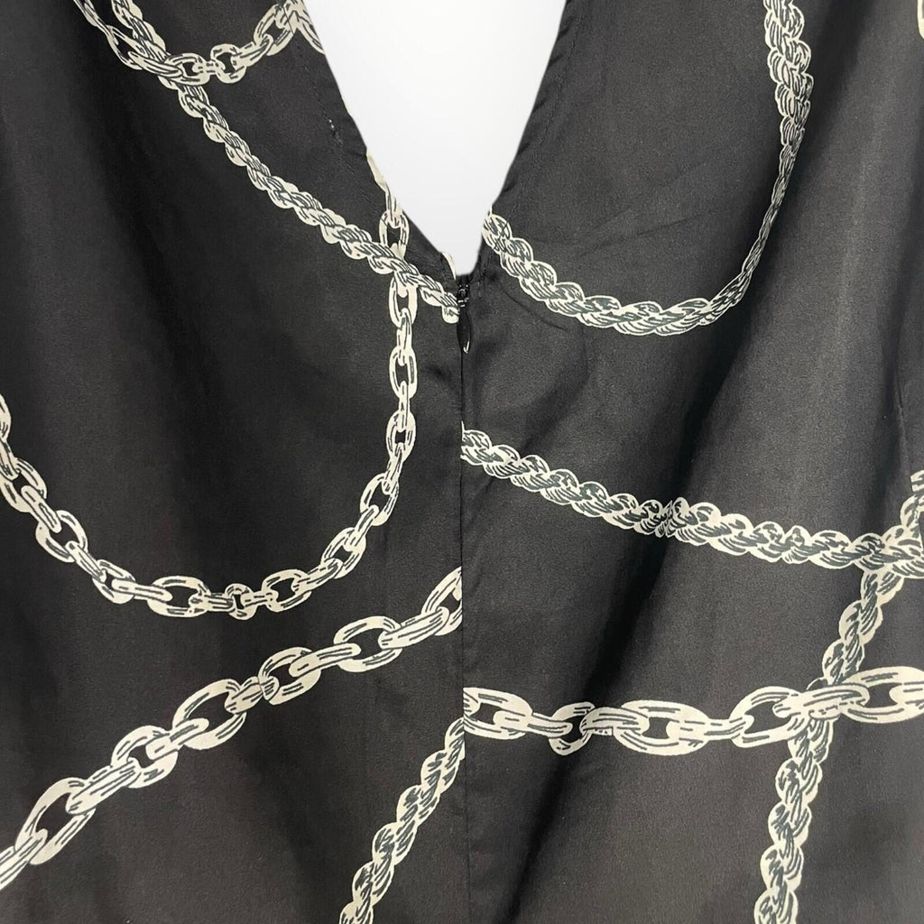 Simply Be Sleeveless Midi Dress Women’s UK Size 20 Lightweight Chain Print Black