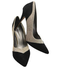Belle Woman Stiletto Shoes Women’s UK Size 6 Pointed Toe Sparkle Black Silver