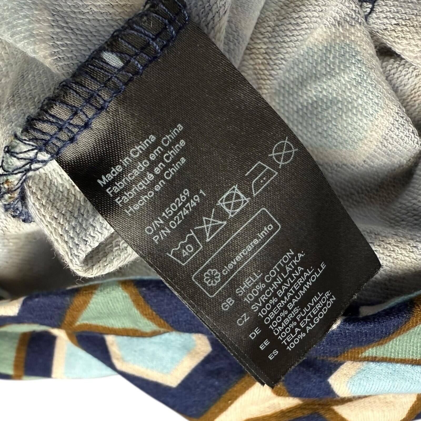 H&M Long Sleeve Mini Dress Women’s UK Size M Geometric Print Blue