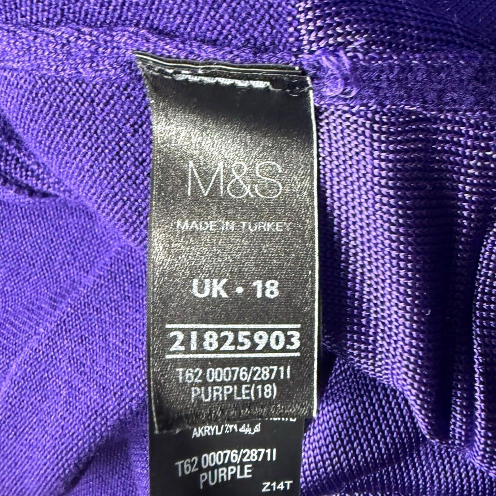 Marks & Spencer Cardigan Women’s UK Size 18 Mid Length Lightweight Mesh Purple