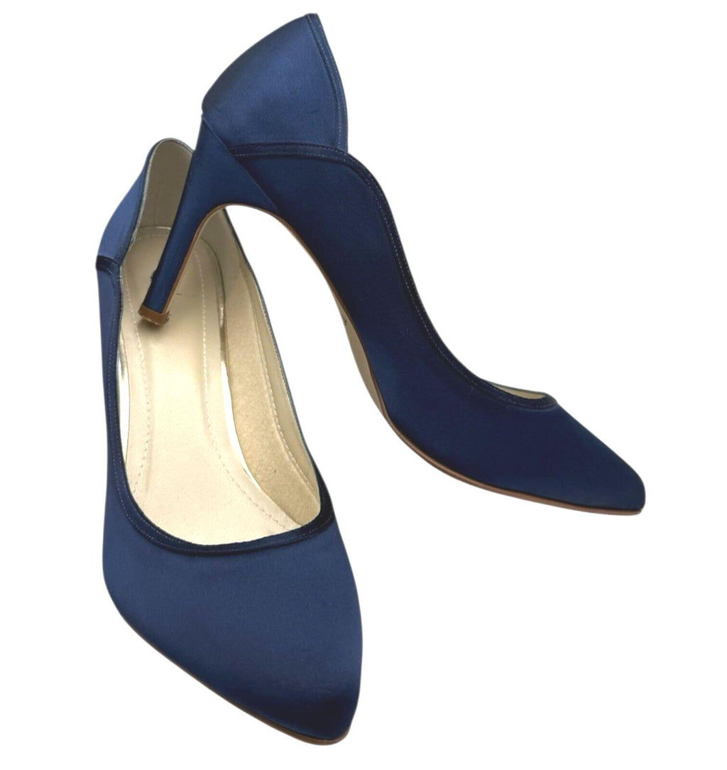 Rainbow Club Satin Court Shoes Women’s UK Size 6 Pointed Almond Toe Royal Blue
