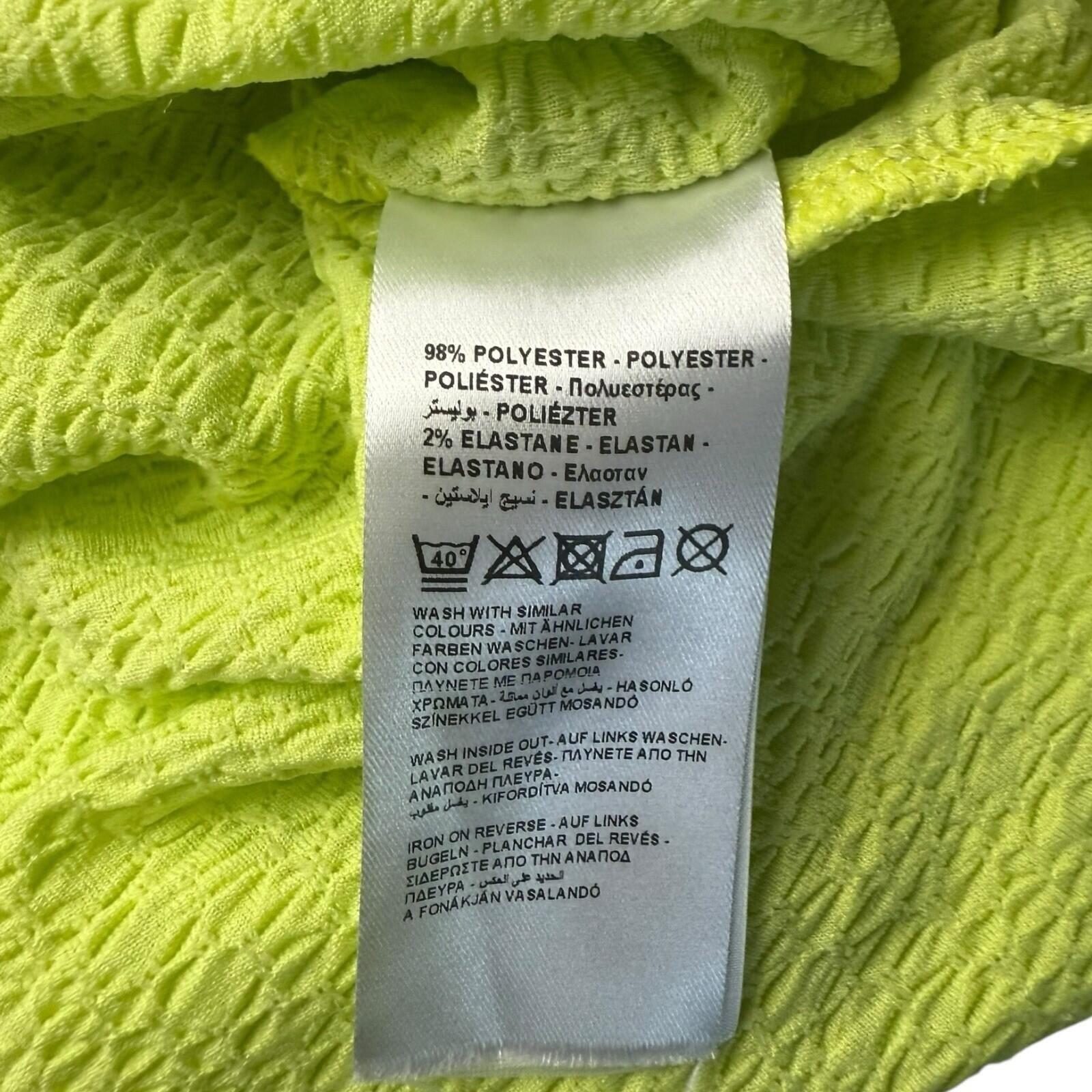 Peacocks T-Shirt Top Women’s UK Size 8 Neon Yellow Textured Lightweight