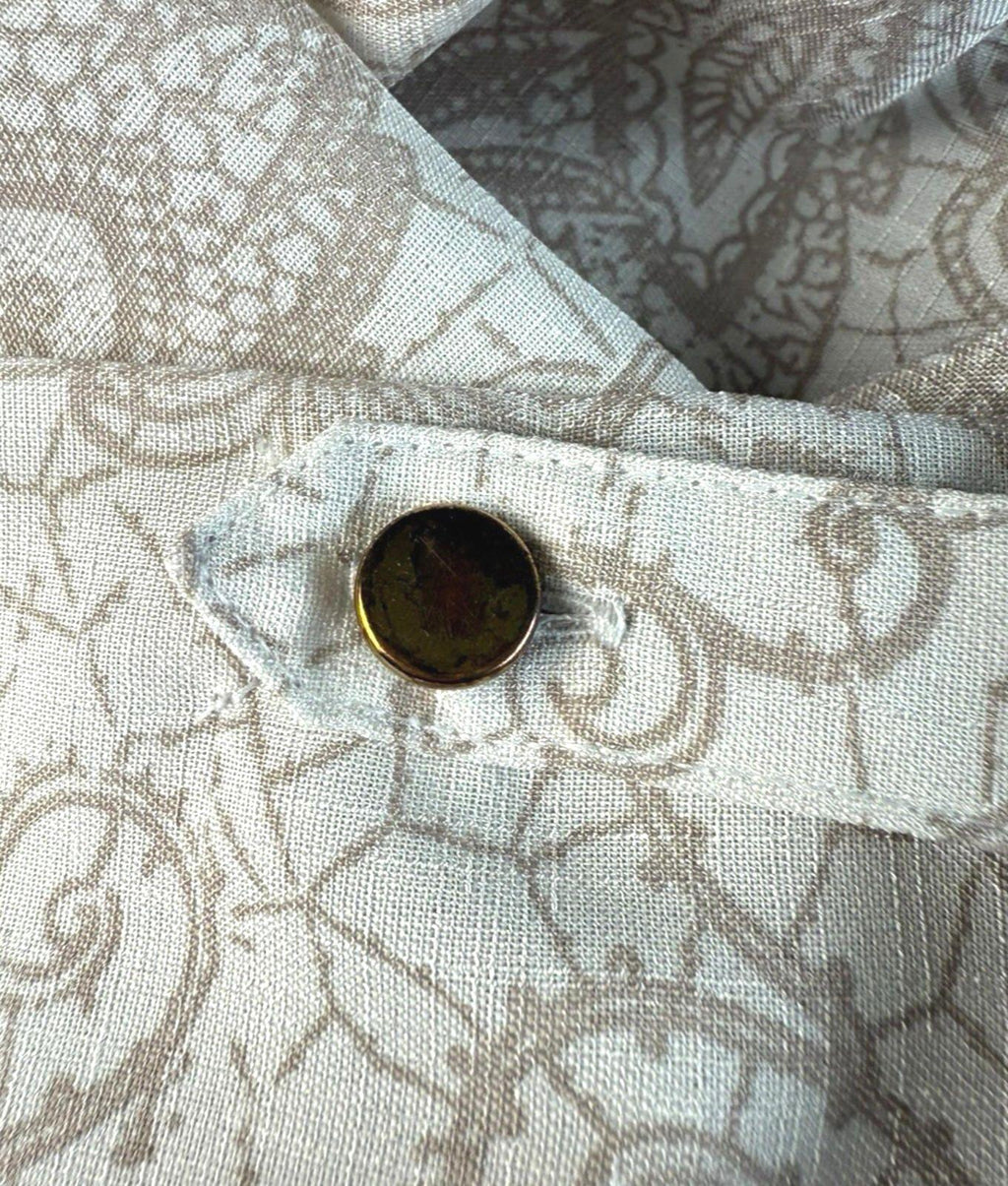 Marks & Spencer Shirt Blouse Women’s UK Size 12 Beige Floral Collared 3/4 Sleeve