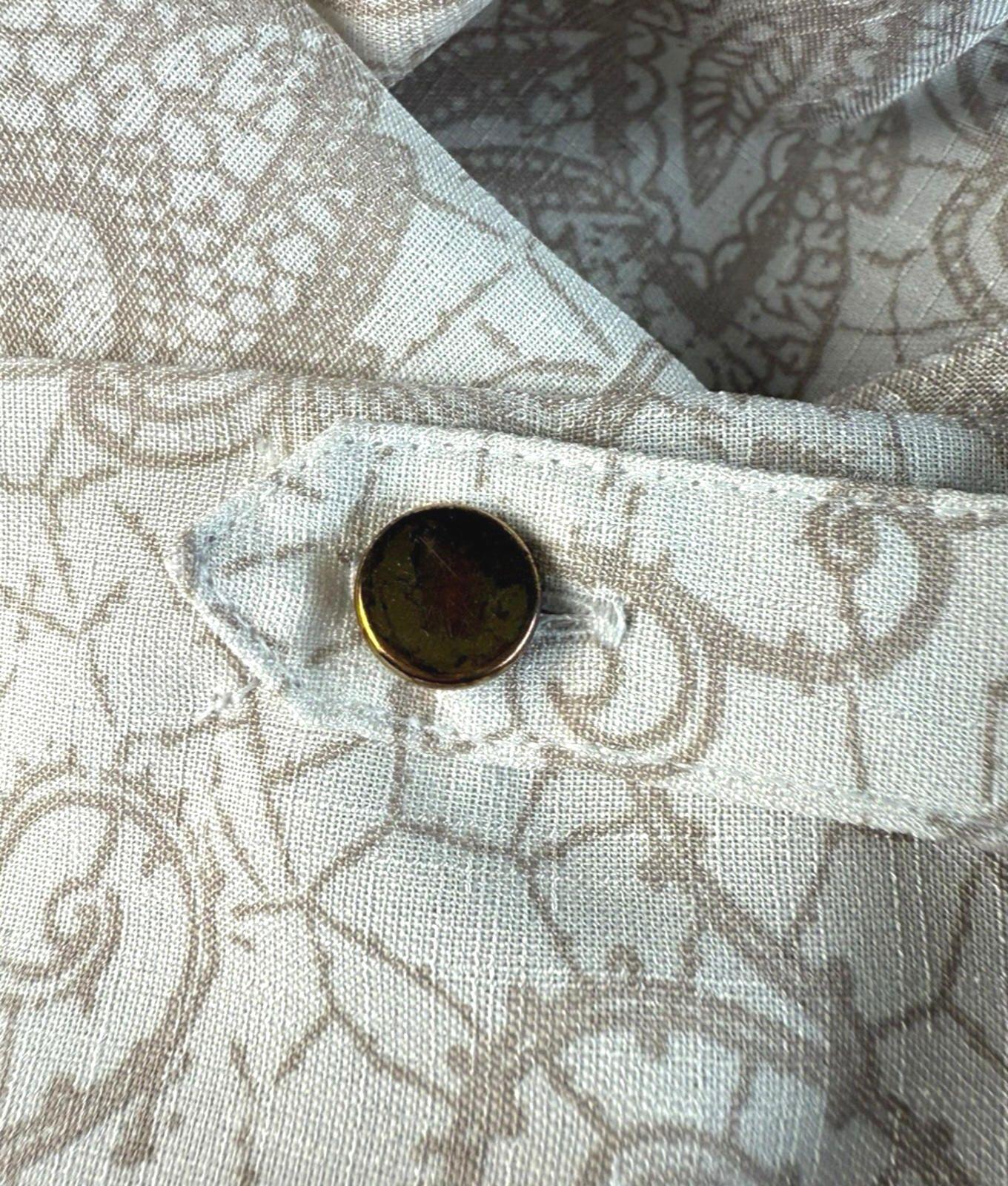Marks & Spencer Shirt Blouse Women’s UK Size 12 Beige Floral Collared 3/4 Sleeve