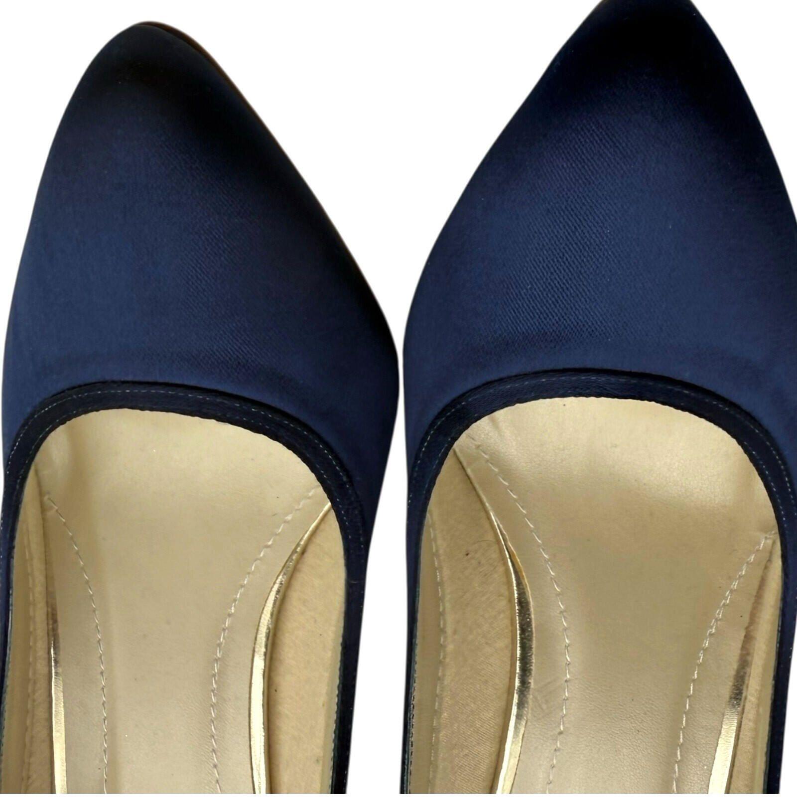 Rainbow Club Satin Court Shoes Women’s UK Size 6 Pointed Almond Toe Royal Blue