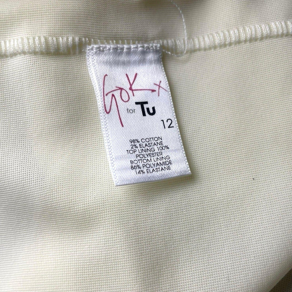 TU Gok Wan Party Dress Women’s UK Size 12 Knee Length Midi Black White
