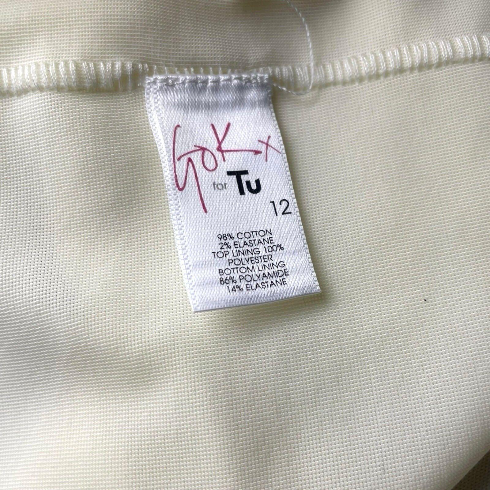 TU Gok Wan Party Dress Women’s UK Size 12 Knee Length Midi Black White