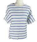 Marks & Spencer Stripe T-Shirt Top Women’s UK Size 10 Short Sleeve Linen Blend