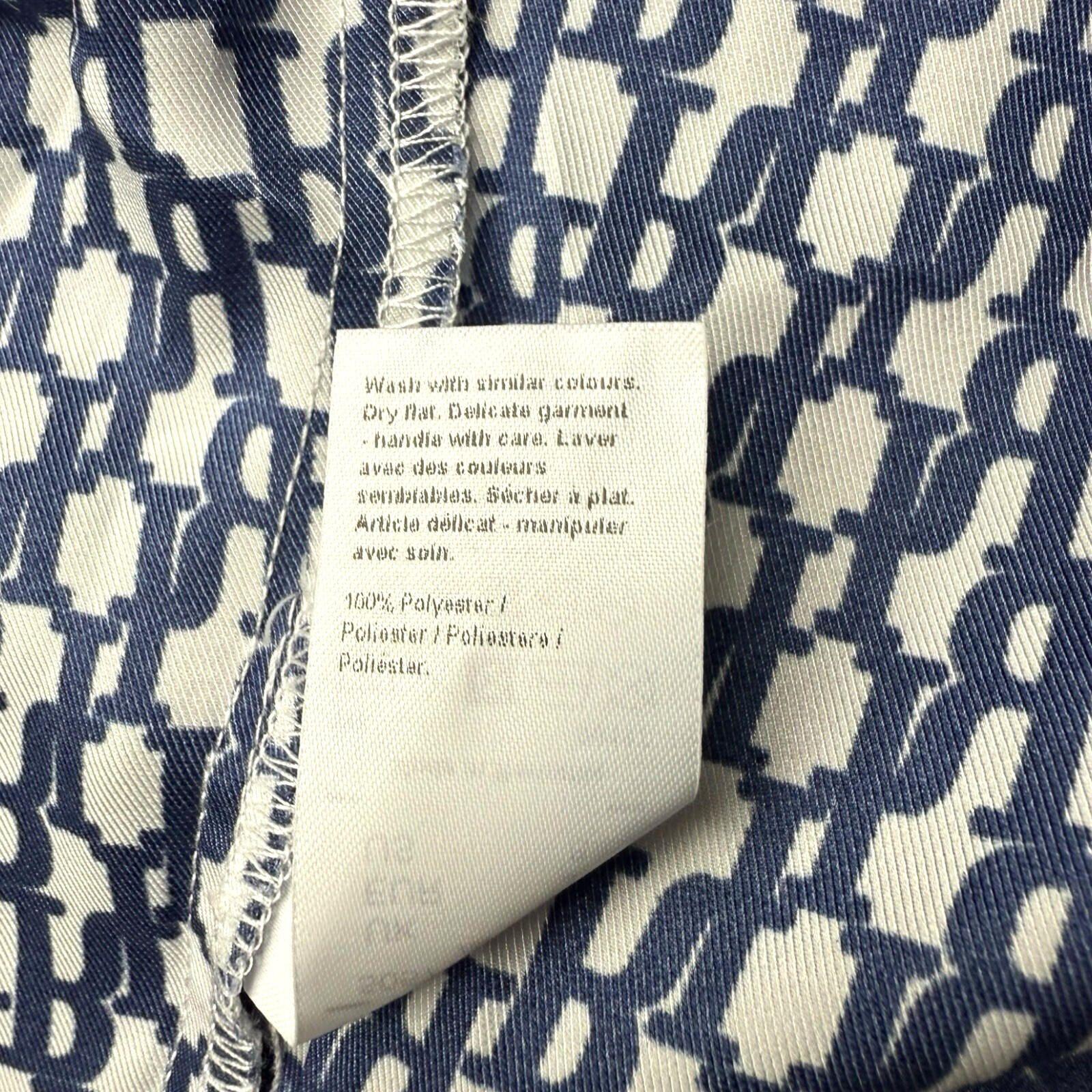 River Island Satin Off Shoulder Top Women’s UK Size 12 Logo Print White Navy