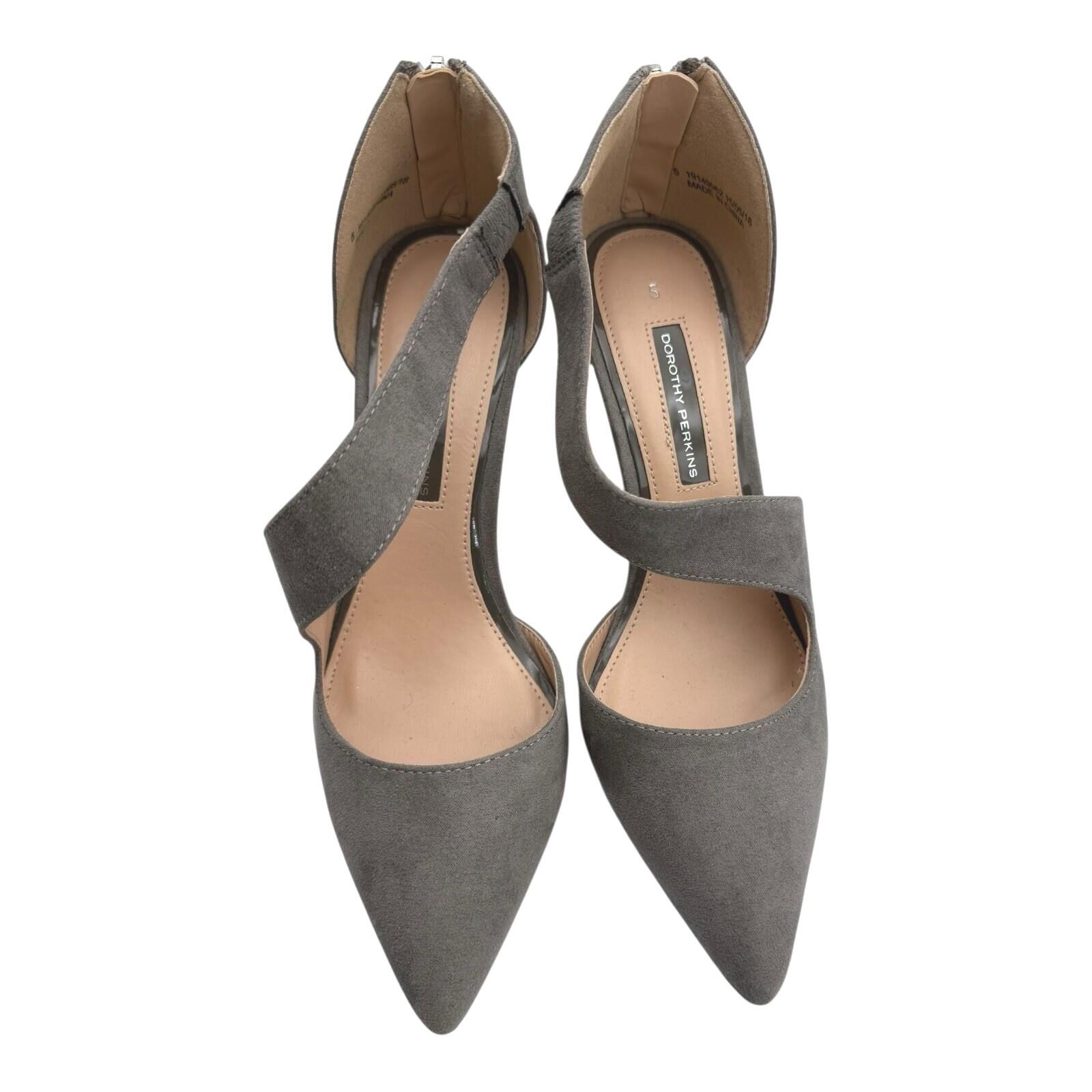 Dorothy Perkins Suede Stiletto Shoes Women’s UK Size 5 Pointed Toe Twisted Strap
