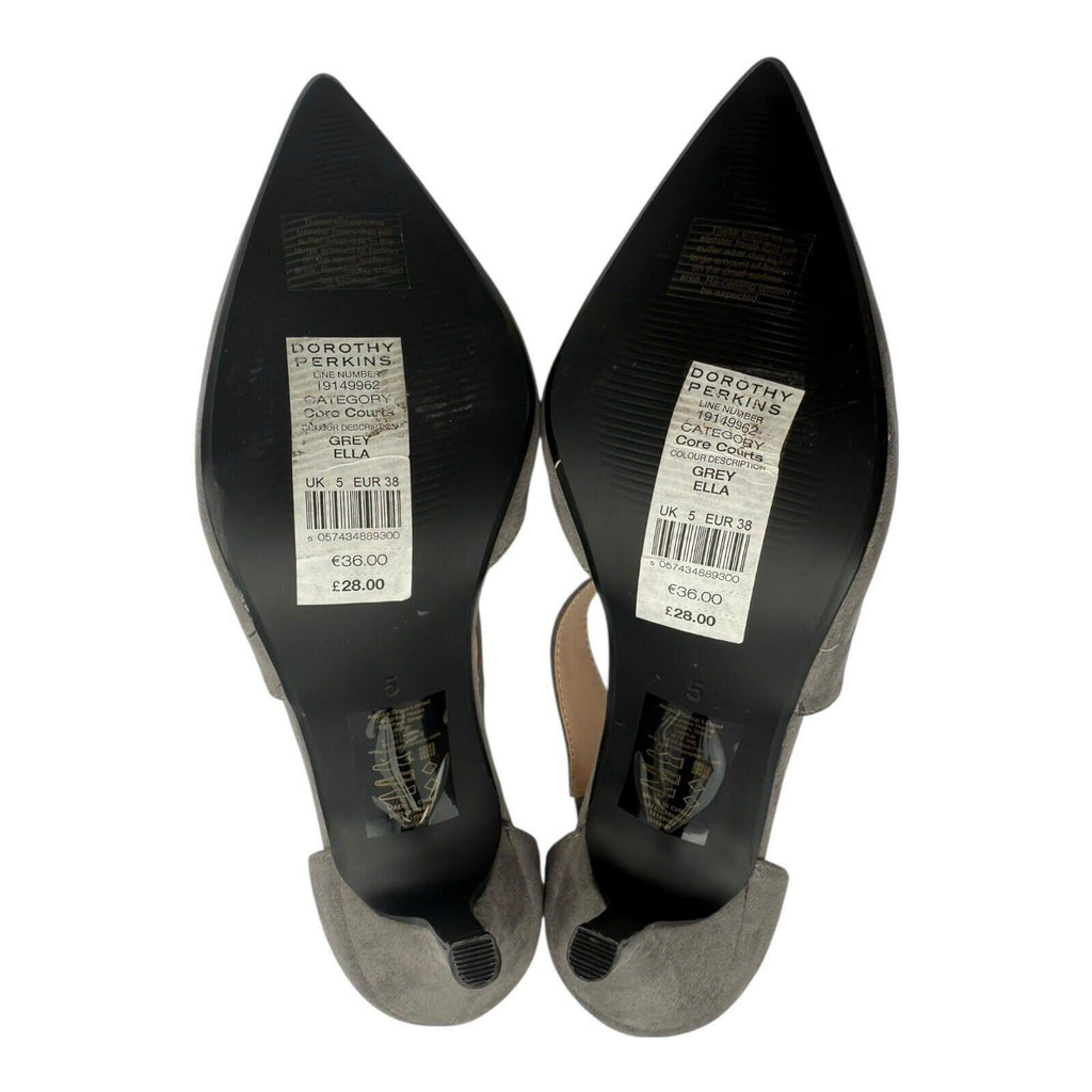 Dorothy Perkins Suede Stiletto Shoes Women’s UK Size 5 Pointed Toe Twisted Strap