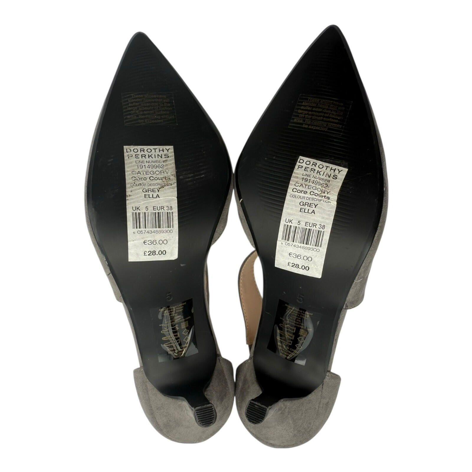 Dorothy Perkins Suede Stiletto Shoes Women’s UK Size 5 Pointed Toe Twisted Strap