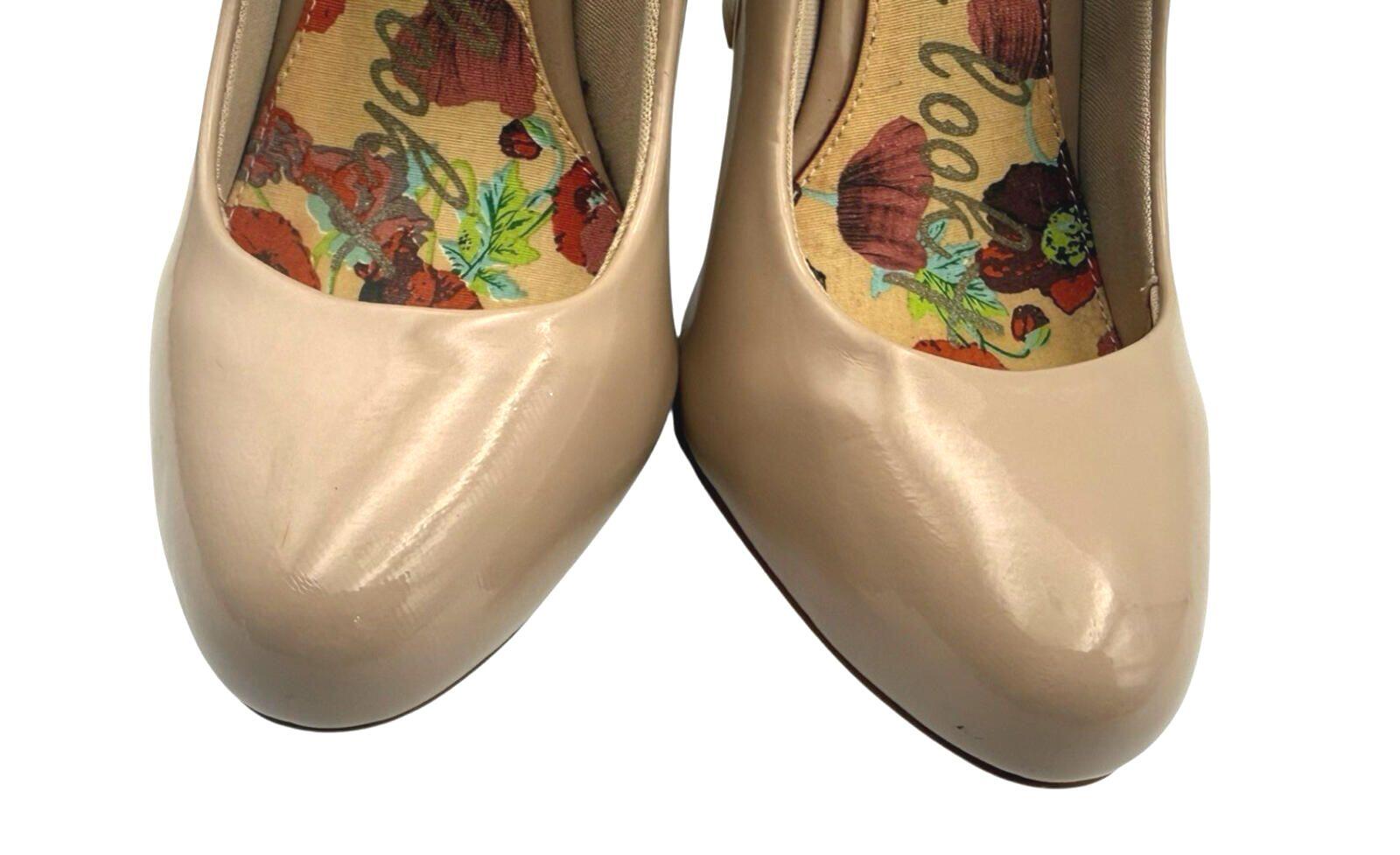 Next Get The Look Block Heel Shoes Women’s UK Size 6 Beige Patent Leather Nude