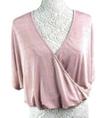 New Look Wrap Blouse Top Women’s UK Size 10 Pink Drape Front Shimmer 3/4 Sleeve