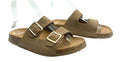 Primark Faux Leather Slider Sandals Women's UK Size 3 Open Toe Gold Buckle