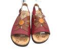 Brevitt Leather Sandals Floral Design Women’s UK Size 4 Slingback Red
