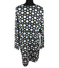 H&M Long Sleeve Mini Dress Women’s UK Size M Geometric Print Blue