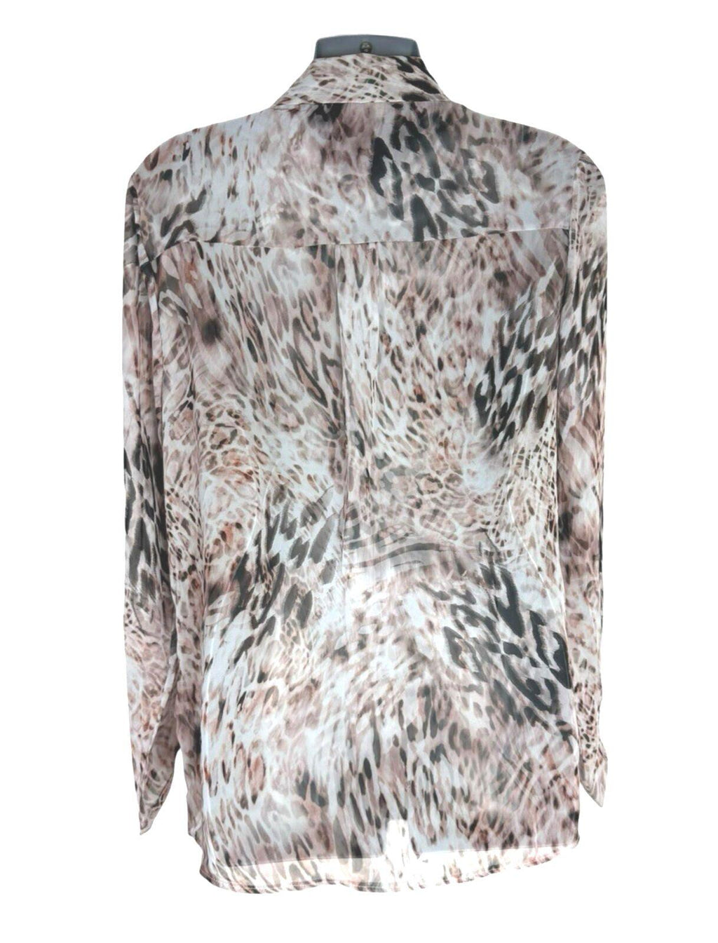 Lipsy Sheer Chiffon Shirt Blouse Women’s UK Size 10 Relaxed Fit Animal Print